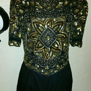 Night Vogue 100% Silk Sequin Dress